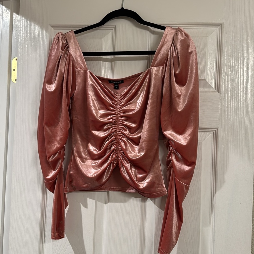 Elegant Pink Ruched Women's Top